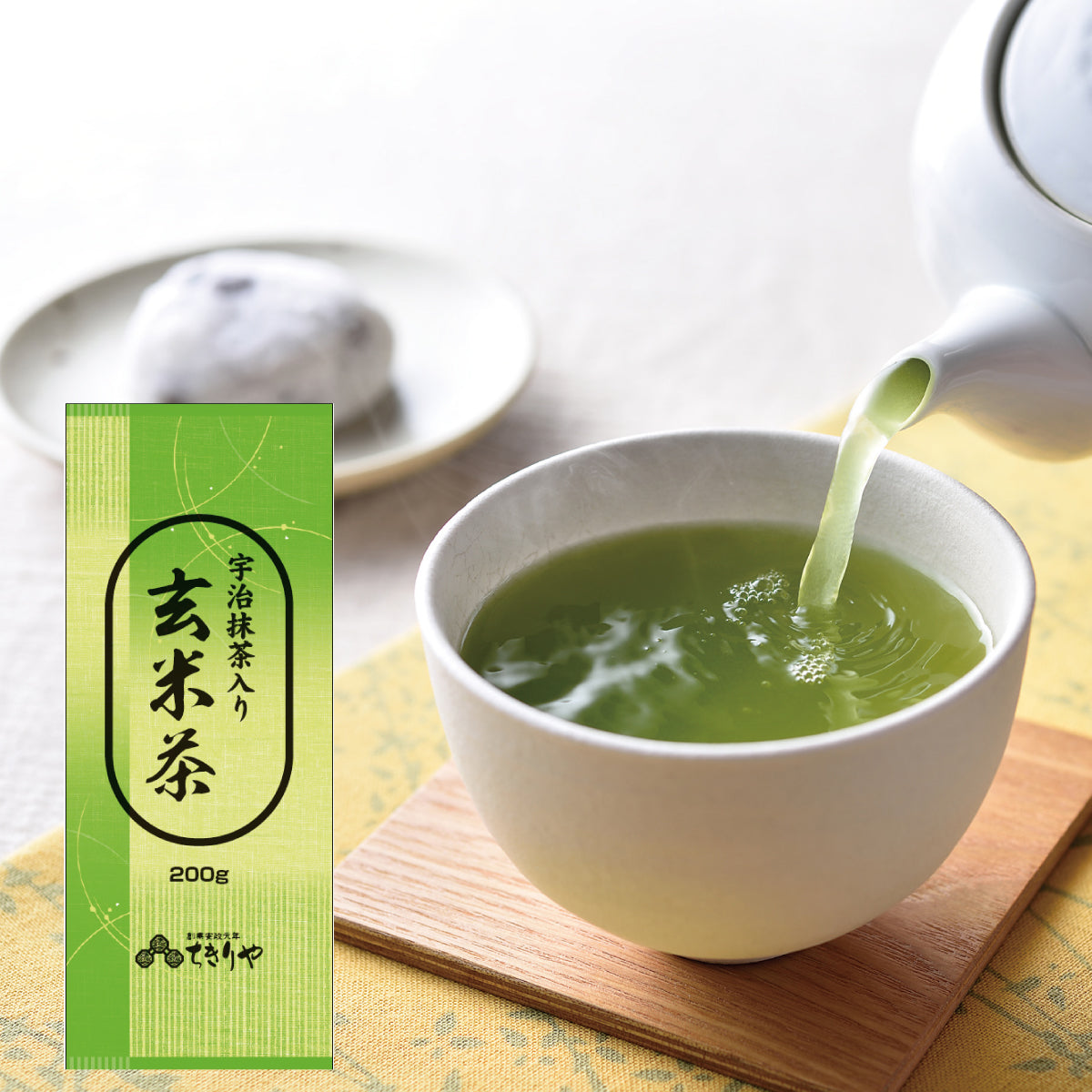 京都 ちきりや｜宇治抹茶入り玄米茶 200g – 京都三条 ちきりや